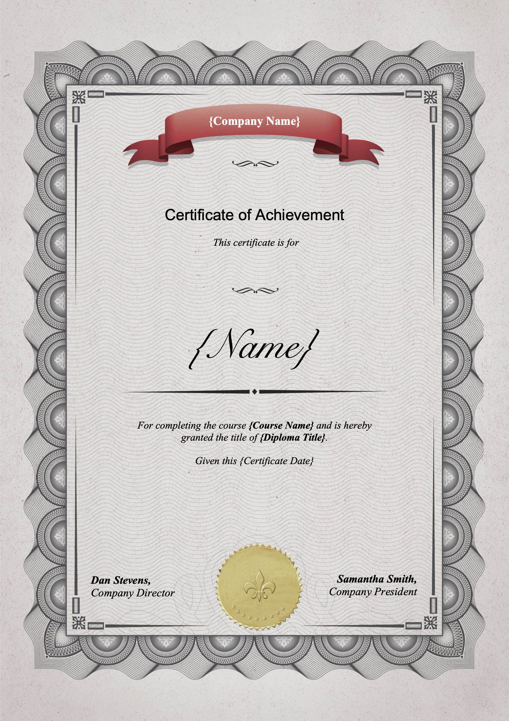 Certificate of Achievement Template